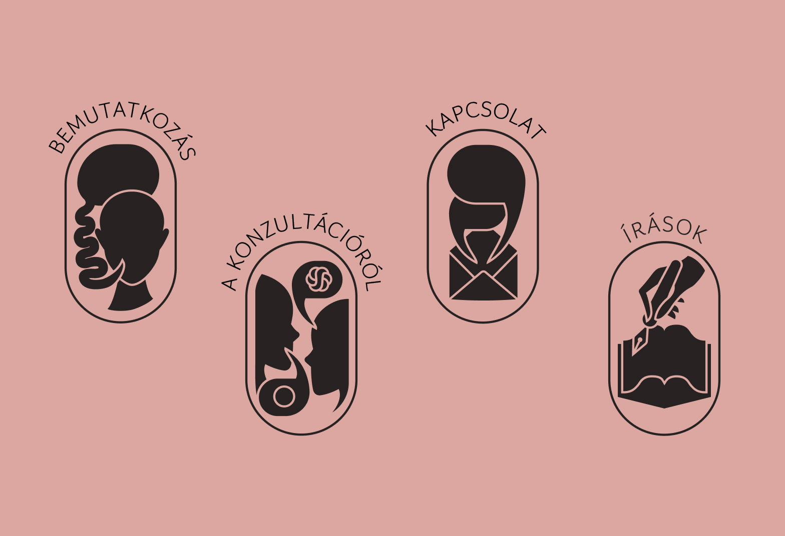 Pictograms designed for site navigation.