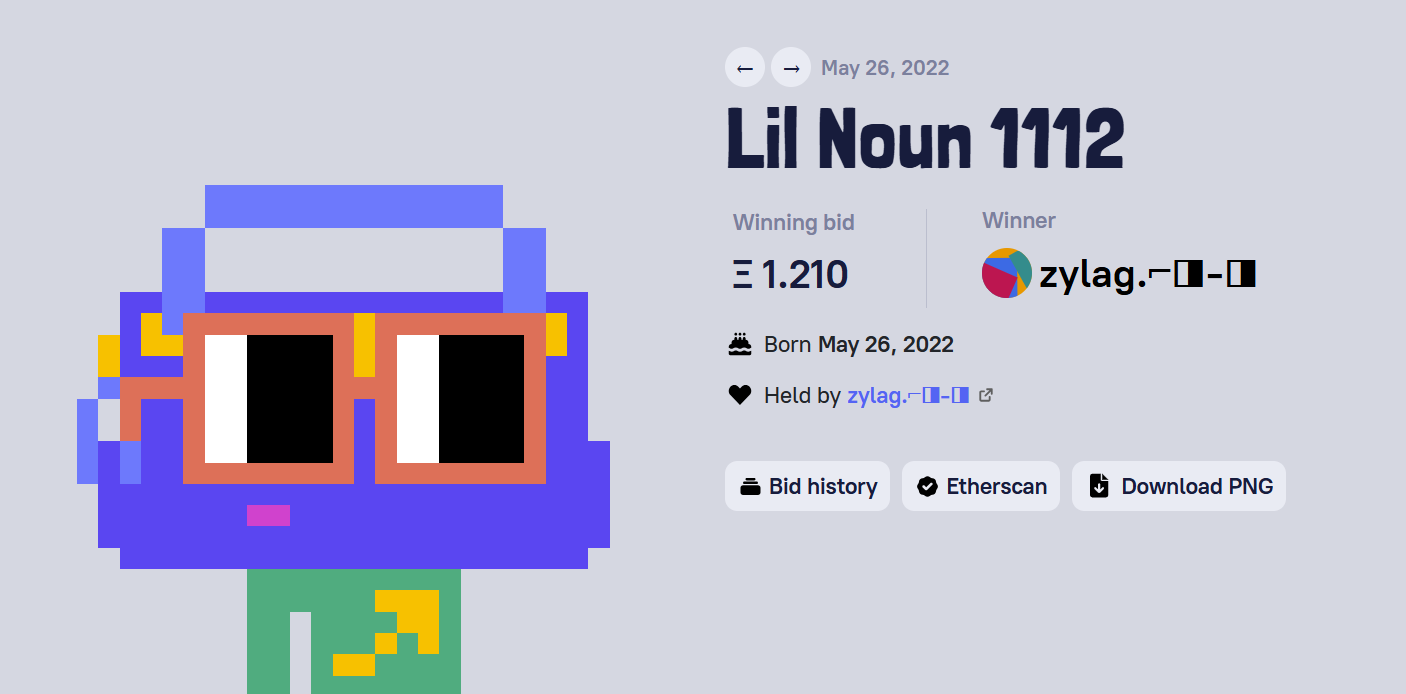 Image of Lil Noun 1112